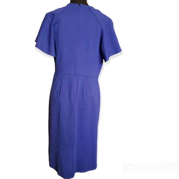 𝅺Ashely Stewart size 10/12 royal blue knit sheath dress - Picture 3 of 8